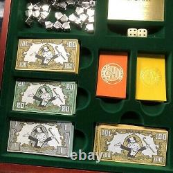 FRANKLIN MINT DE-LUXE MONOPOLY SET Gold & Silver plated pieces