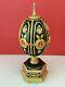 Franklin Mint Faberge Gold & Silver Imperial Jeweled Egg Withminiture Chess Set