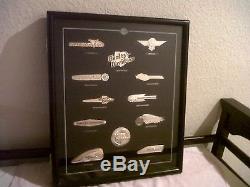 FRANKLIN MINT, HARLEY-DAVIDSON, SILVER TANK INSIGNIAS, (12), WithDISPLAY CASE