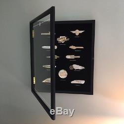 FRANKLIN MINT, HARLEY-DAVIDSON, SILVER TANK INSIGNIAS, (12), WithDISPLAY CASE