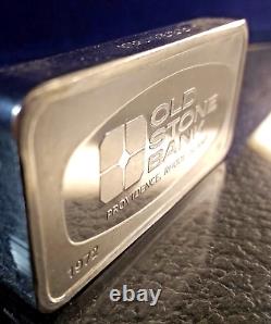 FRANKLIN MINT Old Stone Bank Providence RI 2oz+ Sterling Silver Ingot Bar