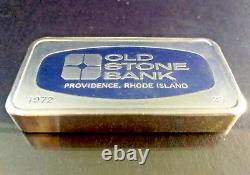 FRANKLIN MINT Old Stone Bank Providence RI 2oz+ Sterling Silver Ingot Bar