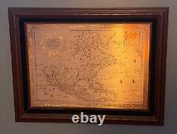 FRANKLIN MINT ROYAL MAP OF NORTH AMERICA Etched Silver Gold 1977 Limited Edition
