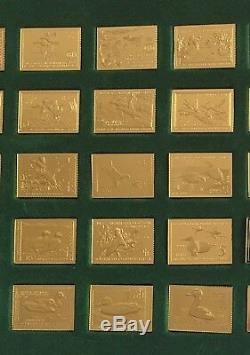 FRANKLIN MINT SILVER OFFICIAL DUCK STAMPS OF AMERICA 24 Kt GOLD ELECTROPLATED