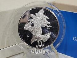 FRANKLIN MINT STERLING Roberts Birds No. 5 OSPREYS MEDALLION MINT BOX &COA