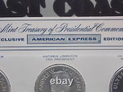 FRANKLIN MINT Sterling SILVER Presidential (3 Coin) Set Lincoln / Johnson /Grant