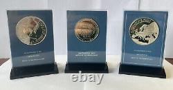 FRANKLIN MINT Sterling Silver SKYLAB Eyewitness Medal LOT OF 3 Limited Edition
