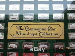 FRANKLIN MINT The Centennial Car Mini-Ingot Collection STERLING SILVER Set Case