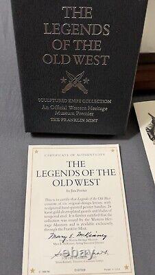 FRANKLIN MINT The Legends of the OLD WEST Sculptured Knife Collection 12 withCase