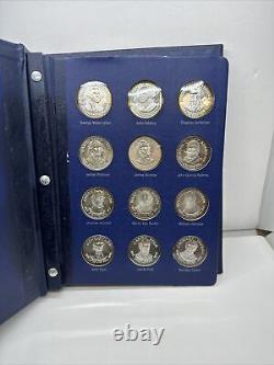 FRANKLIN MINT Treasury of Presidential Commemorative Medals set Sterling Silver