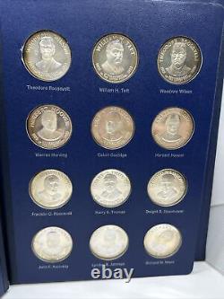 FRANKLIN MINT Treasury of Presidential Commemorative Medals set Sterling Silver