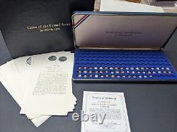 FRANKLIN MINT US COINS IN MINIATURE 14K GOLD STERLING COPPER 50 COINS With BOX
