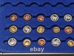 FRANKLIN MINT US COINS IN MINIATURE 14K GOLD STERLING COPPER 50 COINS With BOX