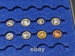 FRANKLIN MINT US COINS IN MINIATURE 14K GOLD STERLING COPPER 50 COINS With BOX