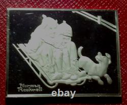 FUN ON THE HILL NORMAN ROCKWELL Fondest Memories Bar 3+oz. 925 Fine Silver