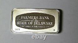 Farmers Bank of the State of Delaware 2 oz. 925 Silver Bar Franklin Mint