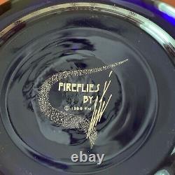 Fireflies by Erte, Art Deco Silver on Cobalt Glass Vase, Franklin Mint