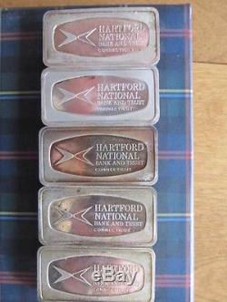 Five Solid Sterling Silver Bars The Franklin Mint 331.6 Grams