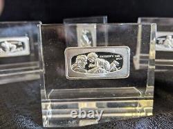 Four 2 oz Sterling Silver Ingots Father's Day Celebration in Lucite