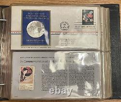 Four (4) x Universal Postal Union Silver Proof Medals Collection withStamps, Nice