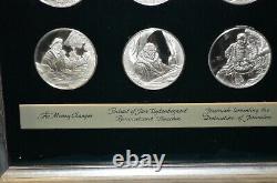 Framed Collection Of 6 Franklin Mint Rembrandt Medals & 3 Silver Certificates