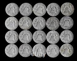 Franklin Half Dollar Roll (20 Coins) 90% Silver (1948-63) Lot B73