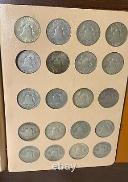 Franklin Half Silver Dollar Complete Set (1948-1963) 35 Coins Dansco Album