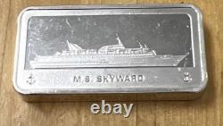 Franklin Mint 1000 Grains Sterling Silver Bar M. S. Skyward Norwegian Caribbean