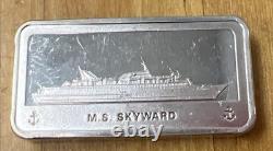 Franklin Mint 1000 Grains Sterling Silver Bar M. S. Skyward Norwegian Caribbean