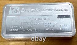 Franklin Mint 1000 Grains Sterling Silver Bar S. S. Ariadne Eastern Steamship