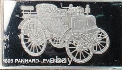 Franklin Mint 1000 Grains Sterling Silver Ingot Bar 1895 Panhard-Levassor. 925