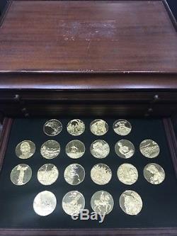Franklin Mint 100 Greatest Masterpieces Silver Coins 24k Gold Plated Set Of 100