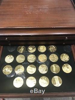 Franklin Mint 100 Greatest Masterpieces Silver Coins 24k Gold Plated Set Of 100
