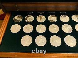 Franklin Mint 100 Greatest Masterpieces Sterling Silver Coins and Wood Chest