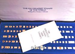 Franklin Mint 100 greatest Mini Stamps of the world Sterling. 925 FREE S&H