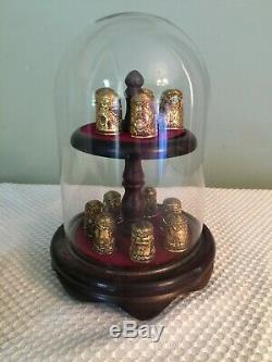 Franklin Mint 12 Piece Victorian Jeweled Thimble Set