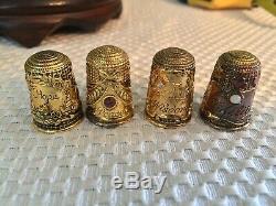 Franklin Mint 12 Piece Victorian Jeweled Thimble Set