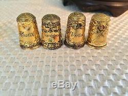 Franklin Mint 12 Piece Victorian Jeweled Thimble Set