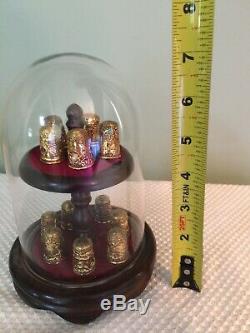 Franklin Mint 12 Piece Victorian Jeweled Thimble Set