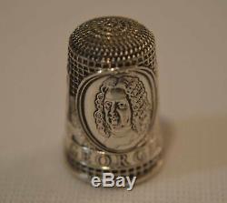 Franklin Mint 13 Colonies Colonial America Thimble Set Sterling Silver Dome Case