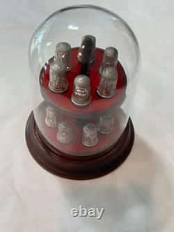 Franklin Mint 13 Colonies Sterling Silver Thimble Set in Display Case
