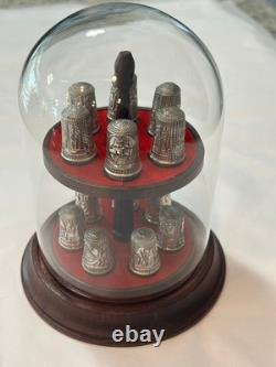 Franklin Mint 13 Colonies Sterling Silver Thimble Set in Display Case