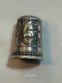 Franklin Mint 13 Colonies Sterling Silver Thimble Set in Display Case