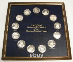Franklin Mint - 13 Original States Sterling Silver (. 925) Pf Medals In Frame