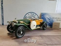 Franklin Mint 1914 Rolls-Royce Silver Ghost 124 Scale Diecast & Wood Model Car
