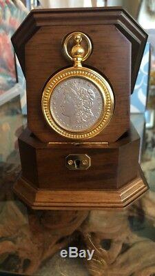 Franklin Mint 1921 Morgan Silver Dollar Pocket Watch. Cutty Sark Nautical. MINT
