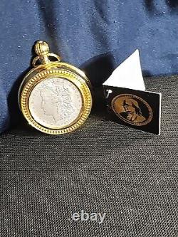 Franklin Mint 1921 Silver Morgan Pocket Watch Limited Edition Mint Very Nice