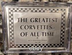 Franklin Mint 1957 Corvette Super Sport. 925 SOLID SILVER INGOT WithHard Case
