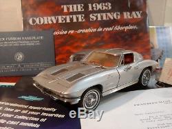 Franklin Mint 1963 Chevy Corvette. 124. Rare Fiberglass. Nos. Docs. Bonus. New