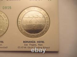 Franklin Mint 1967 Series Group 11 Gaming Tokens, Bonanza Hotel 1 Silver
